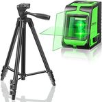 Laser Level with Tripod, 50 ft Laser Leveler Tool Laser Level Green Cross Line Self Leveling, Separate Control 2 Lines, Laser Level for Picture Hanging Construction DIY Light Duty Indoor Project