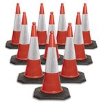 Pack of 10 Red Traffic cones 750mm by innovatus