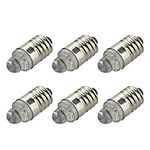 Ruiandsion 6pcs E10 LED Bulb 3V 6000K White LED Bulb for Torchlight Flashlight Torch Headlight,Negative Earth