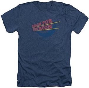 Trevco Men's Moon Pie Short Sleeve T-Shirt, Heather Navy, Large