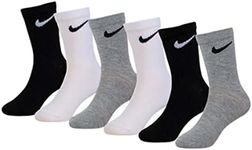 Nike Boy`s Cushioned Crew Socks 6 Pack