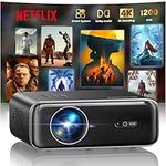 【Netflix Officially/Dolby Audio】Projector, 1100ANSI Smart Full HD 1080P Portable 4K Projector,HDR10 Auto Focus/Keystone WiFi6 Bluetooth 50% Zoom Home Cinema Projectors for Bedroom, Outdoor, Kid Gifts