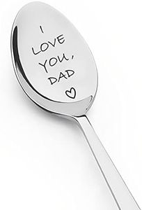 I Love You Dad Gift Spoon from Daughter Son Dad Fathers Day Birthday Gifts for Daddy Engraved Coffee Teaspoon Ice Cream Spoon for Daddy Papa Dad Christmas Presents from Children