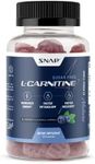 Sugar Free L Carnitine 500mg Gummy - Natural Pre Workout L-Carnitine Supplement - Increased Energy, Faster Recovery, Boost Metabolism, Pre Workout for Women & Men, Blueberry Flavor (60 Gummies)