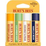 Burt's Bees 100% Natural Moisturizing Lip Balm, Multipack - Original Beeswax, Cucumber Mint, Coconut & Pear and Vanilla Bean with Beeswax & Fruit Extracts - 4 Tubes
