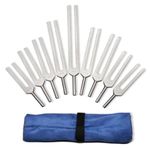 Solfeggio Tuning Forks for Healing by Omnivos for Sound Therapy, Chakra Healing, Includes the 528 hz Tuning Fork, Machined not Molded and Made in the USA