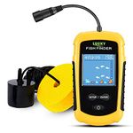 LUCKY Kayak Portable Fish Depth Finder Water Handheld Fish Finder Sonar Castable Kayak Boat Fishfinder Transducer Fishing LCD Display LUCKYLAKER