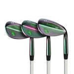 BombTech - Premium Golf Wedge Set - 52, 56, 60 Degrees Golf Wedges - Max Groove for Increased Spin - Black Wedges… (Midnight Shadow)