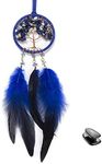 Malicosmile Blue Dream Catcher for Car Mirror, Small Dream Catchers for Boys Bedroom Wall Decor Car Rear View Mirror Hanging Accessories Handmade with Car Dashboard Hook