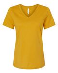 Bella Canvas 6405 Missy Jersey Short-Sleeve V-Neck T-Shirt, Mustard, L