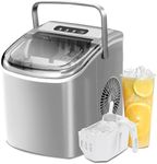 Havato Portable Ice Maker Countertop, 9 Bullet Ice Cubes in 6 min, 26.5 lb (12kg)/24h, Compact Ice Machine with Handle Scoop Basket, Self-Cleaning, Ideal for Home/Kitchen/Office/Party/Camping, Grey