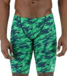 TYR Men's Durafast Elite Athletic Jammer Swimsuit Swim Trunks, Green Camo, 38