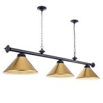 Wellmet 3 Light Pool Table Light, Billiard Lighting with Metal Lamp Shades Industrial Kitchen Island Light Hanging Light Fixture for 7' 8' Pool Table, Game Room, Billiard Room, Man Cave