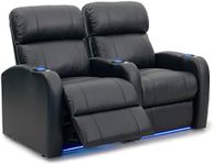 Octane Seating Diesel XS950 Theatre Chairs Black Premium Leather - Power Recline - Memory Foam - Accessory Dock - Straight Row 2 Seats