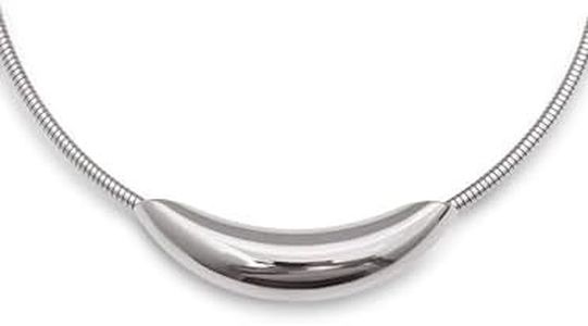 SINGULARU - Collar Aro Balloon - Collar en Acero con Acabado Brillante y con Motivo Detalle Central - Collar con Largo 40 cm + 5 cm - Joyas Para Mujer