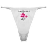 CafePress Firefighter's Wife Classic Thong Thong Underwear, Funny Womens Panties White