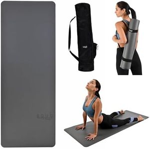 Premium PU & Natural Rubber, Yoga Mat Thick 5mm – Non Slip Exercise Mat Workout Surface, Extra Large 72'' x 27'' Wide Design, Pilates Fitness Training – Includes Strap & Carry Bag