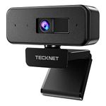TECKNET Webcam, Full HD Webcam, 1080P Webcam for PC, PC Web camera with Microphone,USB Webcam with Privacy Cover for Online Calling/Conference, Zoom/Skype/Facetime/YouTube, 36-Month Warranty