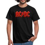 Spreadshirt AC/DC Classic Logo with Lightning Bolt Men's T-Shirt, L, Black