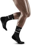 CEP - THE RUN COMPRESSION SOCKS MID CUT for men | Medium length running socks in black with compression | Regenerating compression socks for men | Size IV | L