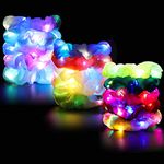 15PCS LED Hair Scrunchies, Led Light Hair Bands for Women with Luxury Jewelry Bag, Light Up Hair Scrunchy for Girls, Luminous Colorful Chiffon Glow Hair Tie Multi Light Modes, Fun Gift Party Favors