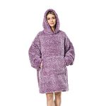 Seogva Sherpa Fleece Sweatshirt Blanket Ultra Soft Warm Cozy Oversized Wearable Big Pocket Hoodie Blanket Throw, One Size for Adults Women Girls Men and Teens