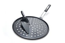 GrillPro 98140 Non-Stick Pizza Grill Pan includes Pizza Cutter/ Server, 12-Inch Diameter