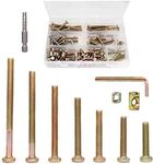 cSeao M6 Baby Bed Crib Screws Hardware Replacement Parts Assortment Kit, Zinc Plated, 15mm 25mm 35mm 45mm 55mm 65mm 75mm 100pcs