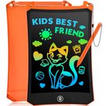 cimetech Writing Pad, 8.5 Inch LCD Writing Tablet & Colorful Screen Graphic Tablets, Handwriting Paper Drawing Tablet Gift for Kids and Adults at Home,School and Office (Orange/Black)