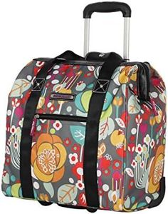 Lily Bloom Designer Under the Seat Tote Cabin Luggage Collection - 15 Inch Patterned Carry on Bag For Women - Lightweight Suitcase with 2 Rolling Wheels, Bliss, 15 X 8 X 15 inches, Carry on Under Seat