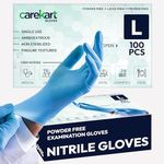 Carekart Gloves Nitrile Gloves Large Pack Of 100, Powder Free Examination (Sky Blue)