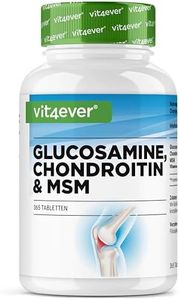 Glucosamine Chondroïtine MSM - 365 Comprimés - Hautement dosé à 2000 mg par jour - 3 mois d'approvisionnement - Sans additifs indésirables