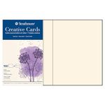 Strathmore 105630 Cards & Envelopes 5" x 6.88" 100/Pack, Ivory with Deckle