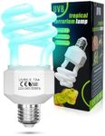 TobeBright 13W E27 UVA UVB Bulb Tortoise AC220-240V uvb 5.0 uvb Light Reptile uvb Fluorescent Light Beam Angle 360° UVA lamp for Aquarium, Glass Container, Feeder, Turtle, Snake, Lizard, etc (1Pcs)