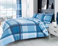 GC GAVENO CAVAILIA Double Bedding Duvet Cover Set (200x200 cm) - Polycotton Breathable Comforter Cover - Blue