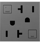adorne 20 Amp Self-Test, Tamper Resistant GFCI Wall Outlet, AGFTR2202M4, Magnesium, 4-Pack