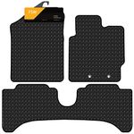 FSW - Tailored Mats - Fits TOYOTA Yaris Hybrid 2012-2019 Twist Clip - HEAVY DUTY 3mm Rubber Anti Slip Mat - Waterproof Car Floor Mat - Clips & Anti Slip Backing - 3 Floor Mat Set