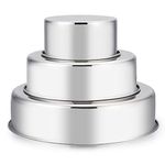 Cake Pan Set of 3 (4 inch/6 inch/8 inch), E-far Stainless Steel Small Round Layer Cake Baking Pans, Perfect for Tier Smash Cake, Non-Toxic & Healthy, Mirror Finish & Dishwasher Safe