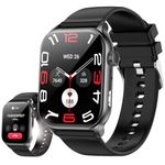 Smart Watch for Men Women with Bluetooth Call,1.95" HD AMOLED Display, Heart Rate SpO2 Step Fitness Tracker, 120+ Sports Modes IP68 Waterproof, Built-in Flashlight, Smartwatch for Android iOS (Black)