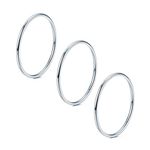 NOKMIT 3PCS 1mm Thin Silver Rings for Women Girls Cute Stacking Stackable Stainless Steel Ring Plain Thumb Pinky Band Non Tarnish Comfort Fit Size 5 to 10 (9)