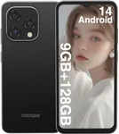 DOOGEE N55 (2025) Android 14 Cell Phone,9GB+128GB Expandable 1TB Android Phone,6.56" HD+ 90Hz Unlocked Cell Phone,5150mAh Battery,13MP+8MP,Dual SIM 4G Phone,Face Unlock,OTG/T-Mobile