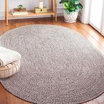 imsid Handmade Braided Oval Cotton Rug | Dust Proof | Carpets for Bathroom, Entrance,Kitchen,Entry Gate, Living Room | Bedside Runner | Decorator (5x8 feet, Light grey)