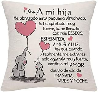 Bommex Regalo de Hija de Mamá Papá Funda de Cojín para Hija de Papá Regalo de Cumpleaños de Mamá Hija (Hija)