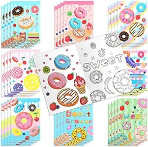 32 Pack Donuts Coloring Book Bulk for Kids Party Favor, Mini Coloring Book Ice Cream Cute Doughnut Desserts Color Books for Boys Girls School Donut Games Party Supplies, 8 Design,4.7 x 6.7 Inch