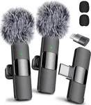 Mini Mic Pro 2024 Professional Wireless Lavalier Microphone for iPhone, iPad, Android - 2Pcs Cordless Omnidirectional Condenser Recording Mic with USB-C for Interview, Video, Podcast, YouTube, TikTok