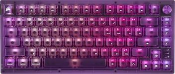 CORSAIR K65 Plus Wireless 75% RGB Hot-Swappable Mechanical Gaming Keyboard – QWERTY US Layout, Pre-Lubricated MLX Red v2 Linear Switches, Dual-Layer Sound Dampening – Atomic Purple