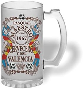 Bee Ingenious Jarra cerveza personalizada Maestro cervecero y del Valencia de cristal esmerilado con nombre y año personalizados Regalos para hombres,para padres, novios, hermanos.