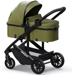 newyoo Infant Stroller with Bassinet Mode, Nestro 516M, Baby/Newborn Strollers w Convertible/Reversible Seat & Cup Holder, Coches para Bebes, 2-in-1 Rear-Facing Pram, Green