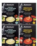 Ainsley Harriott Cup Soup 4 box Variety Pack 6 Sachets each of Szechuan Hot & Sour, Thai Chicken Lemongrass, 4 Piece Assortment