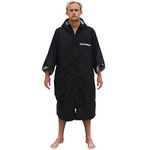 Frostfire Moonwrap Adult Waterproof Changing Robe with Fleece Lining - Black - Waterproof Windproof Oversized Poncho Coat - Surfing, Swimming, Fishing, Festivals, Walking, Outdoors